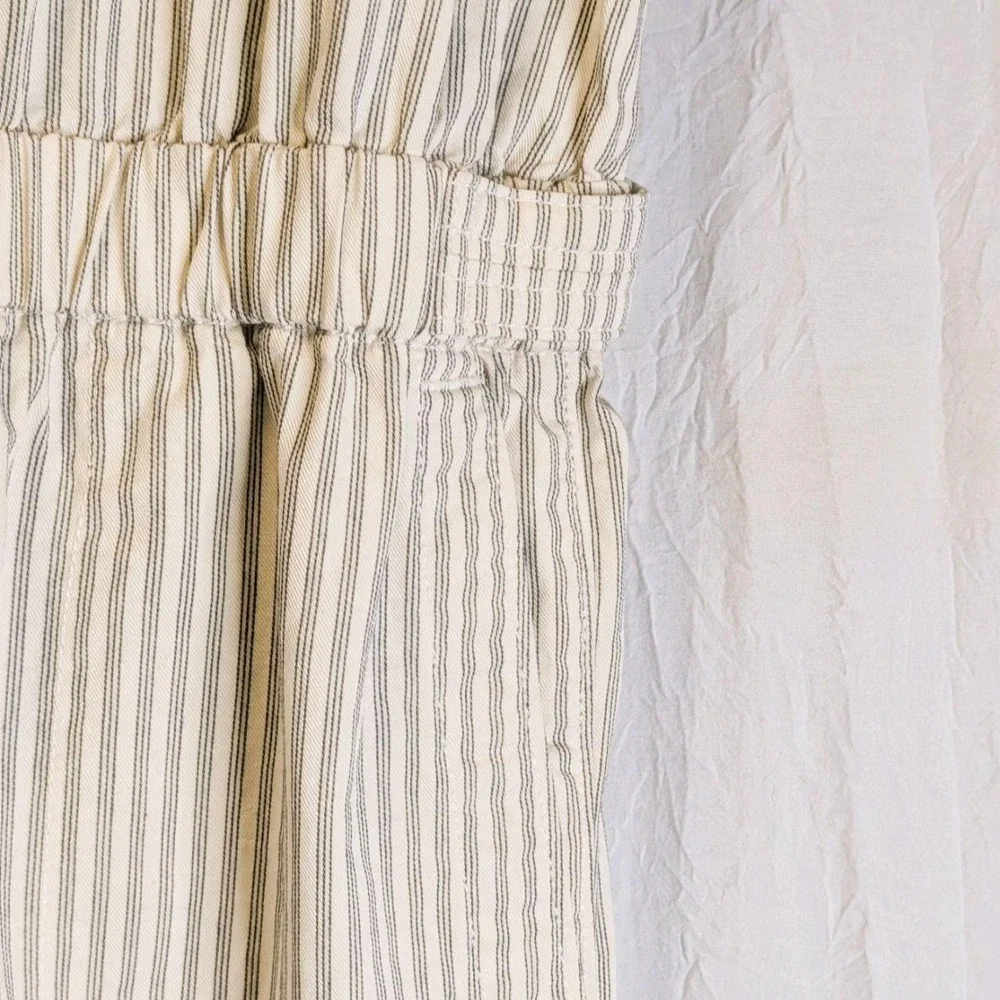 Everlane Fatigue Apron Striped Jumpsuit (S) & Madewell Navy Blue Tank (M)
